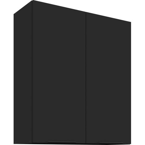 Küchen Hängeschrank 80 cm SIENA Schwarz Küche Küchenzeile Küchenblock 90 cm hoch (1/5)
