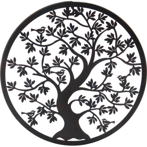 Signes Grimalt Aplique Metal Adorno Pared  Adorno Árbol De La Vida Apliques Metal Gris 1x30x30cm 31558