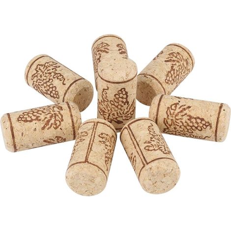 50 bouchons liège, 22x44 mm, bois, naturels, pour vin et bière (1/5)