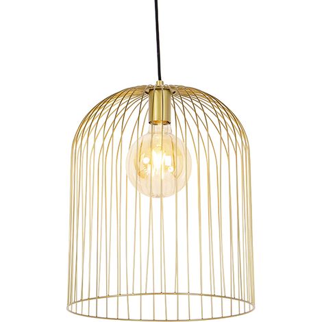 QAZQA Design Hängelampe gold - Wire Knock