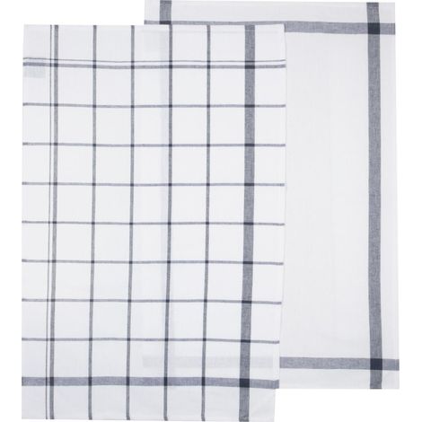 Lot de 2 Torchons en Coton Bleu tadition 45 x 70 cm - Atmosphera (1/5)