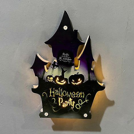 Décoration d'Halloween : citrouille, chauve-souris, fantôme, crâne, lampe LED de nuit pour chambre, décoration intérieure, lanternes de bar et de fête. (1/5)