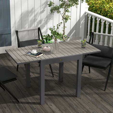 Table de jardin d'extérieur, résistante aux intempéries, 162 x 80 x 75 cm, grise (1/5)