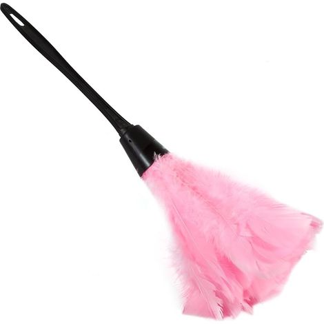 Genuine Turkey Feather Duster with Plastic Handle, Soft Brush for Cleaning Furniture, Home and Car, Static Duster for TV Screens (1/5)