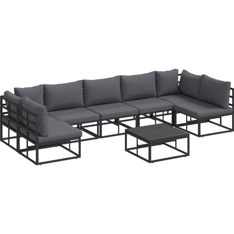 Maison Exclusive - Conjunto de sofás de jardín con cojín 8 pcs Ne (1/5)