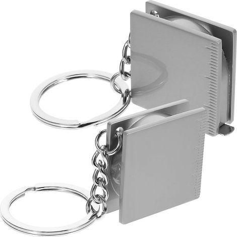 2 mini mètres ruban 1m métal argenté/rétractable, pour poche (1/5)