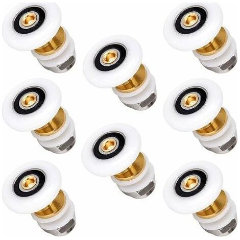 25mm Shower Door Rollers, Sliding Shower Door Roller Bearing for Shower Door, 8 Pieces (1/5)