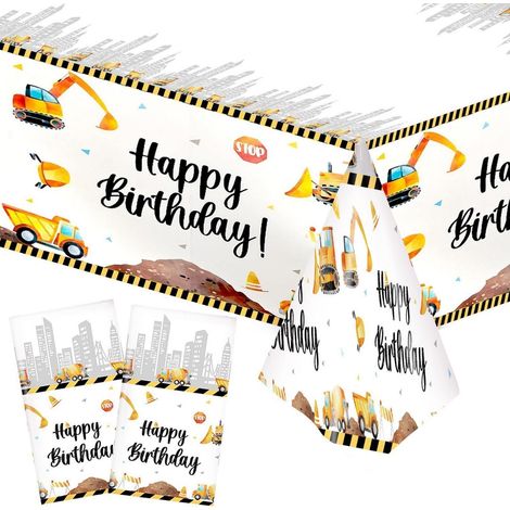 Tischdecke Bagger Kindergeburtstag 2 Stück 137x274cm für Party Deko