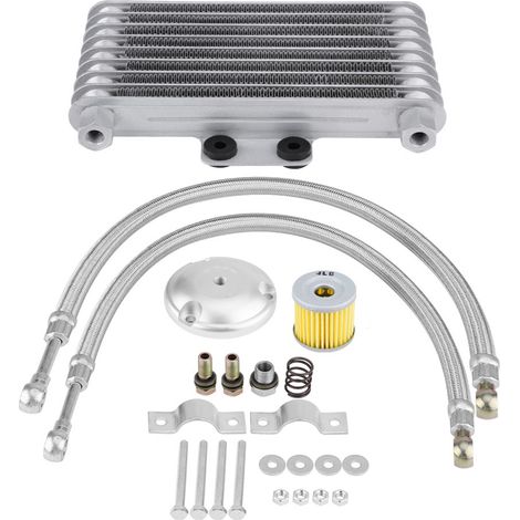 Yctze Motorrad-Ölkühler, 125 ml Motor-Ölkühler-System-Kit, geeignet für Motorräder mit 125 cm³, 150 cm³ und 200 cm³ Hubraum
