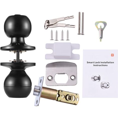 Smart Lock Entrée sans clé Porte d'empreinte digitale Bouton Ty Application Remote Opération Remote Type-C Port Recharteable Battery BT BT 3-en-1 Empreinte / clé / Application pour 35-55 mm CHAMBRE D' (1/5)