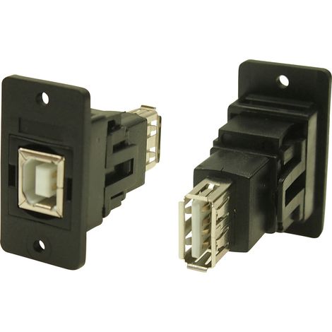 Adapter, Buchse, Einbau  USB-Buchse Typ B - USB-Buchse Typ A CP30607NX Cliff Inhalt: 1 St.