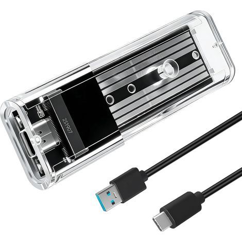 Boîtier SSD M.2 SATA NGFF USB C, Adaptateur M2 Sata sans Outils pour NGFF 2230 2242 2260 2280 B / B+M Key, Lecteur SSD M2 USB 3.1 Gen1 5Gbps, Mini Disque Externe Non Compatible NVMe / M-Key