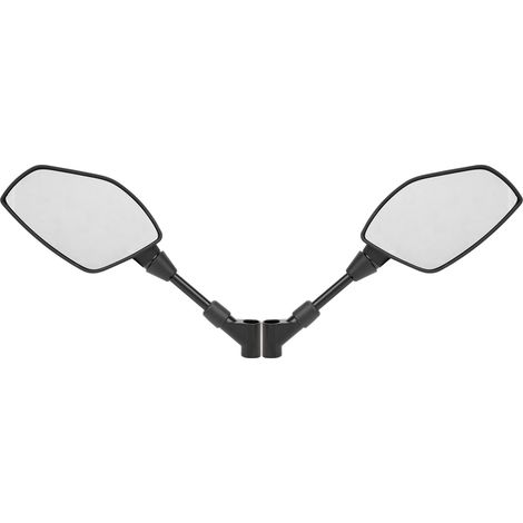 Paire de rétroviseurs de moto universels, fixation flexible en verre pour embout de guidon. (1/5)