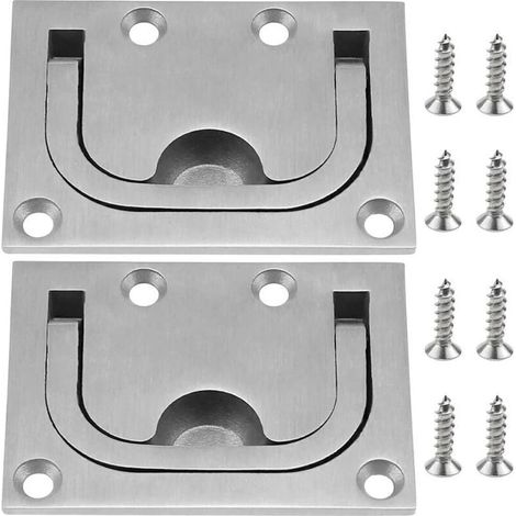 Trappes Affleurantes en Acier Inoxydable - Poignée Marine pour Bateaux (Lot de 2) (1/4)
