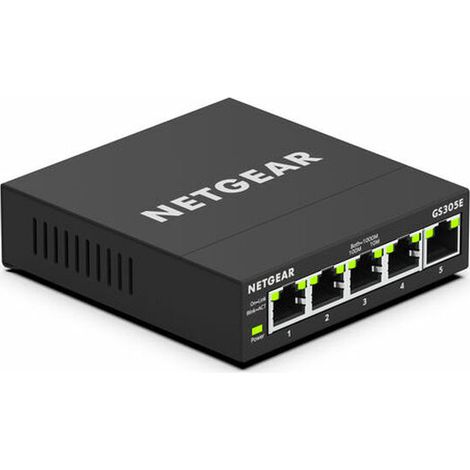 NETGEAR GS305E Gestionado Gigabit Ethernet (10/100/1000) Negro (1/2)