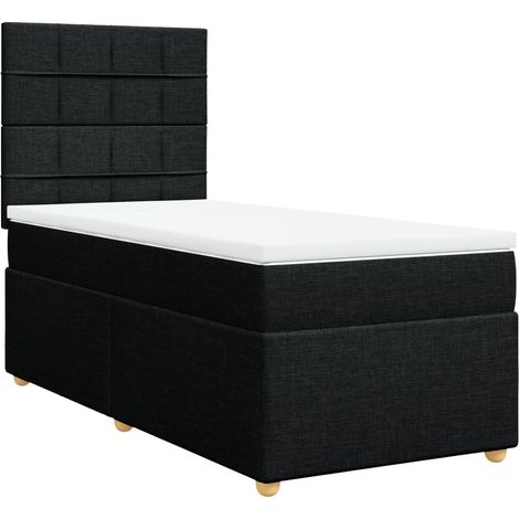 Maison Exclusive - Giroletto a Molle con Materasso Nero 100x200 cm in Tessuto