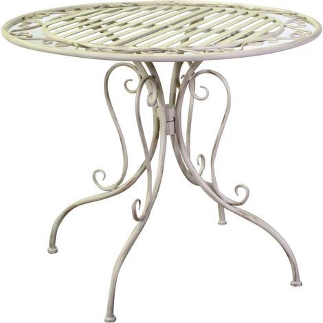 Tavolo da Giardino Ø90xh75 cm in Metallo Ragusa Avorio (1/3)