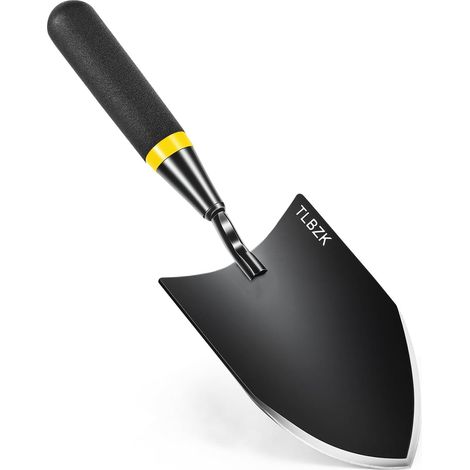 Pelle de jardin robuste en acier au carbone, avec poignée en caoutchouc, particulièrement adaptée pour transplanter et planter (1/5)