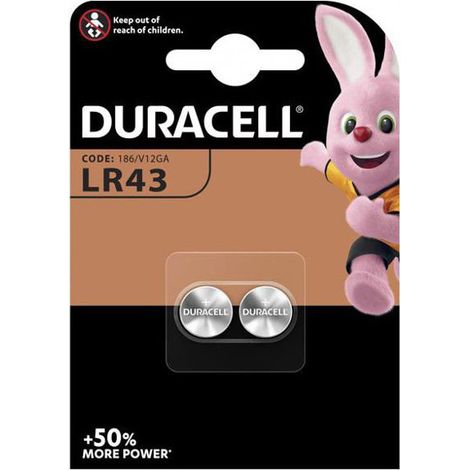 Pila botón alcalina Pz 2 1,5Vlr43 Duracell