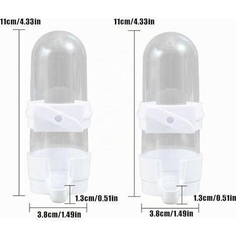 Automatic Bird Water Dispenser for Parrot Cage Water Bottle Drinker Seed Parrots Budgies Cockatiels Transparent
