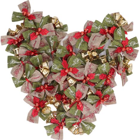 Clochettes nœud papillon métal durables 50 pièces, guirlande de Noël festive pour maison, bureau, fête, décoration joyeuse, accessoires polyvalents. (1/5)