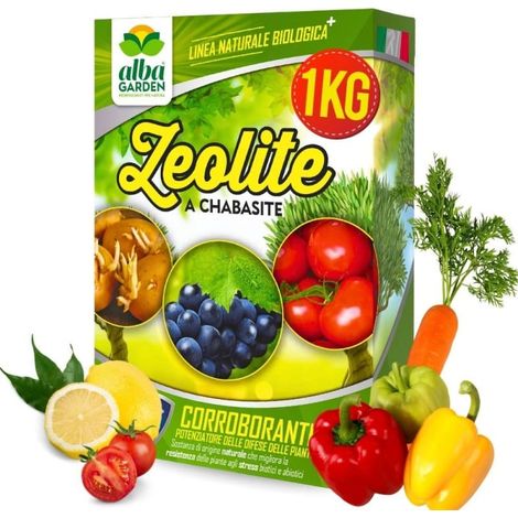 Zeolite a Chabasite Corroborante per Agricoltura Biologica Protezione Naturale da Insetti, Funghi Acari Polvere x 1 kg