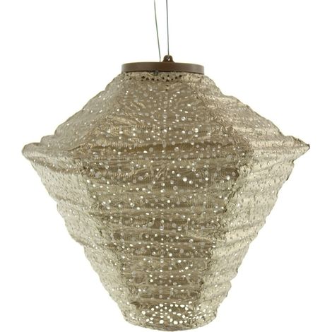 LUMIZ Lampion Solarlampe Diament 28 cm Sashiko Gold goldfarben Ø 28 cm - Tyvek® (1/5)