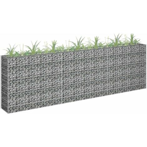 Lit surélevé à gabion-Jardinière en cage à pierre-Jardinière à gabion Acier galvanisé 270x30x90 cm (1/5)