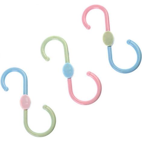 Ensemble de 3 organisateurs rotatifs colorés pour chaussures, serviettes, chapeaux et lunettes - Organisateurs de salle de bain multifonctionnels en forme de S - Couleur aléatoire (1/5)