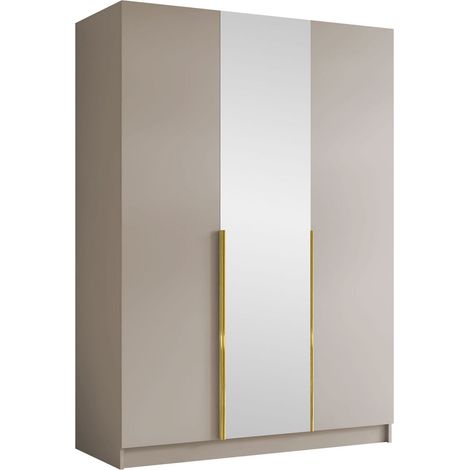 Armario Closico Decoron II, Cachemira + Dorado, 215x150x58cm, Puertas de armario: Con bisagras, Número de estantes: 0
