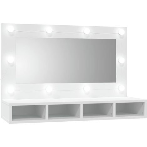 Maison Exclusive - Mobile a Specchio con LED Bianco 90x31,5x62 cm (1/5)
