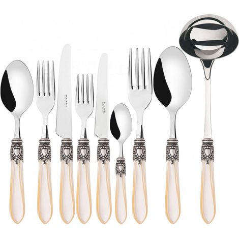 OXFORD Ghiera Argento Anticato, Posate Set 75 Pz, Scatola (1/2)