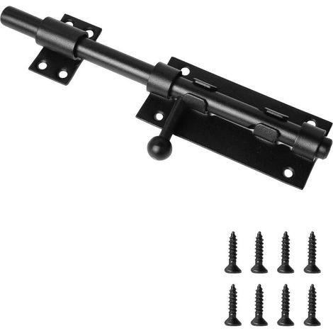 Abschließbarer Türriegel 200mm Schwarz 304 Edelstahl mit Vorhängeschloss Loch