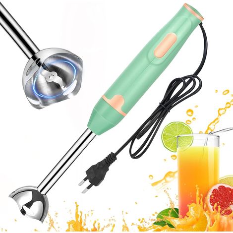 1 Mixeur Plongeant, Acier Inoxydable, 400 W, Vert, Pour Soupe, Purée, Sauce