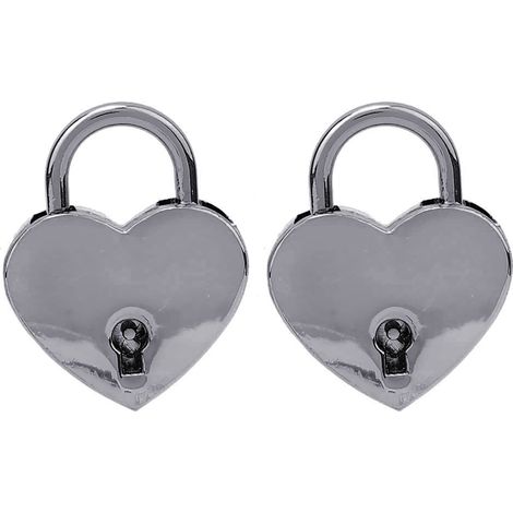 2 jeux de cadenas vintage en métal en forme de cœur avec clés, accessoires de bricolage pour la maison, 30x39mm, noir.