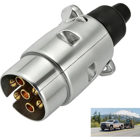 Prise Remorque 7 Broches, Fiche Remorque 7 Broches 12V avec Connecteur Mâle (1/5)