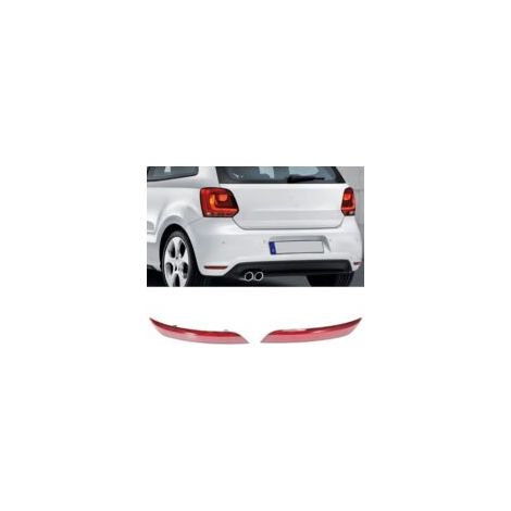 Linke und rechte rote Rücklichtreflektoren für Volkswagen Polo 6R 6C 2014–2017 – ABS-Kunststoff – Direkter Ersatz für 6C0945105B