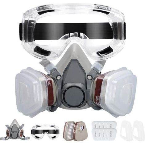 KN95 Masque Respiratoire Intégral Avec Filtres, Masque Anti-Poussière En Aérosol De Peinture Réutilisable, Idéal Pour Polissage,Soudure,Graffiti (1/5)