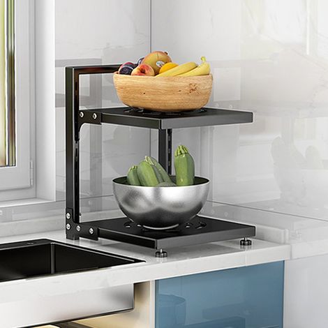 2-Tier Adjustable Kitchen Pot Rack Organizer (1/5)