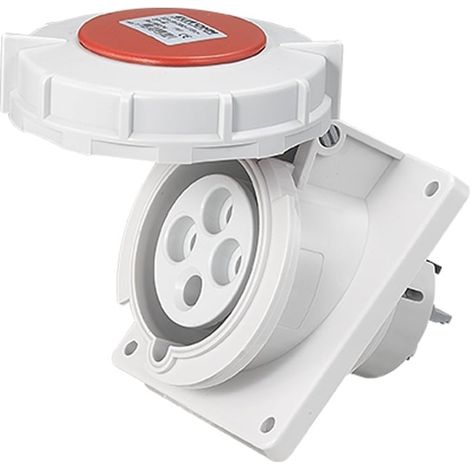 Socle de prise industrielle à encastrer à 20° IP67 - 3P+T - 32A - 400V AC - Eur'Ohm