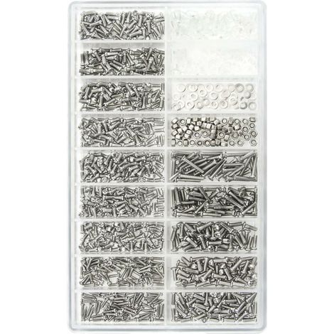 Kit de reparación de gafas graduadas y de sol: tornillos pequeños, herramientas de acero inoxidable (aproximadamente 1000 piezas). (1/5)