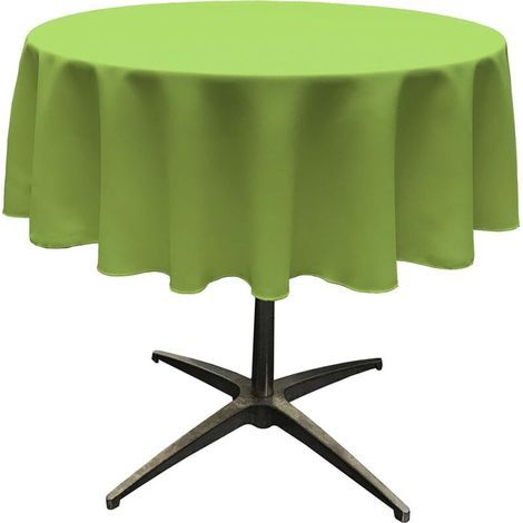Round polyester tablecloth, apple green, disposable, solid color (1/3)