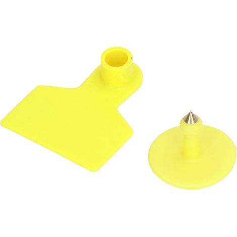 100 jeux de boucles auriculaires vierges pour bétail, jaunes, résistantes, en plastique, faciles à utiliser, pour bovins, vaches, moutons et porcs (1/5)