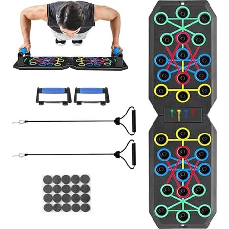 Planche À Pompes - Multifonctionnelle Pliable Avec Cordes De Résistance - Pour Entraînement Corps Entier - 1 Pièce (1/3)