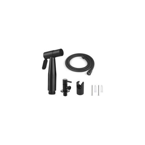Edelstahl-WC-Sprühkopf für Bidet und WC, Bidet-Sprühkopf-Set, Wasserhahn-Sprühkopf, WC-Sprühkopf (Schwarz) - Crezuo