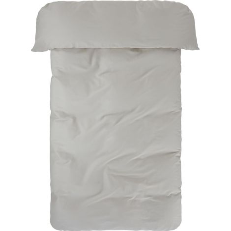 Housse de Couette en Satin de Coton Biologique Beige 140 x 200 cm (1/4)