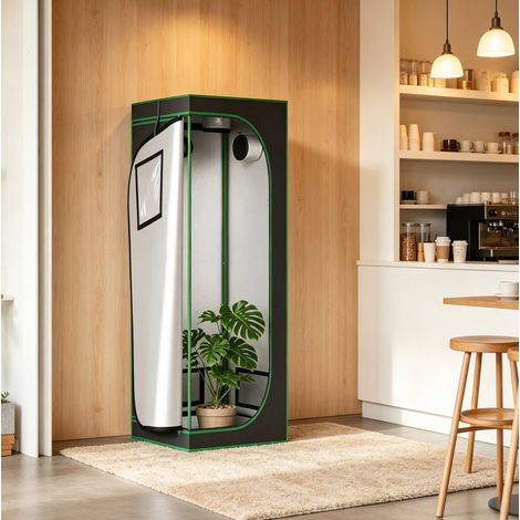 Mini serre d'intérieur 60x60x180 cm acier Oxford OKMYHOME (1/4)