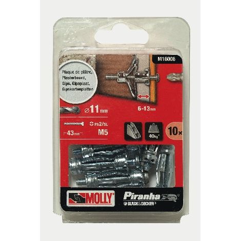 10 Metall-DÃ¼bel mit Spreizfunktion Ã˜ 5 x 36 mm mit M5 Schraube MOLLY - M16006-XJ