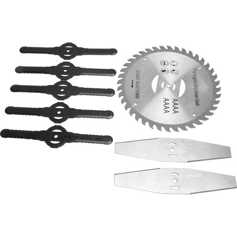 Têtes de lames pour coupe-bordures, lames en alliage de 150 mm, lames rondes de 15 cm (6 pouces), 5 lames en plastique noir, lames pour débroussailleuse à gazon au lithium (1/5)