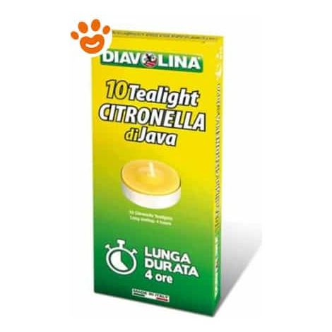 Diavolina Candele Tealight alla Citronella - Confezione 10 Pezzi -